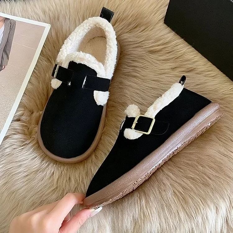Plush Toe Slip-On Shoes - Cozy and Stylish Winter Essentials for Woman