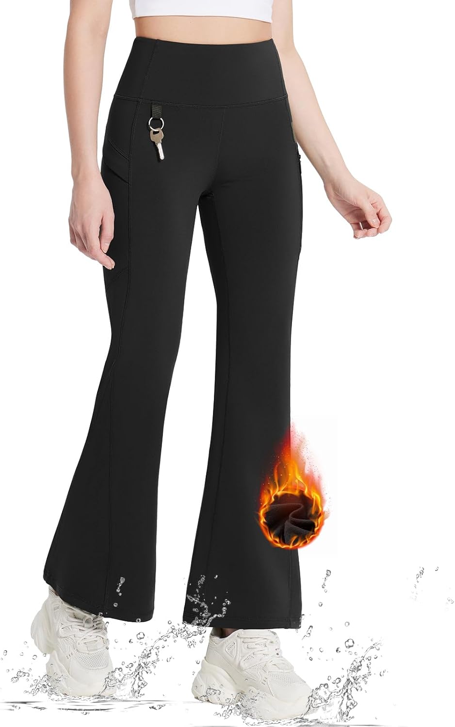 Fleece Lined Flare Legging - Cozy Winter Flare Pants for Woman