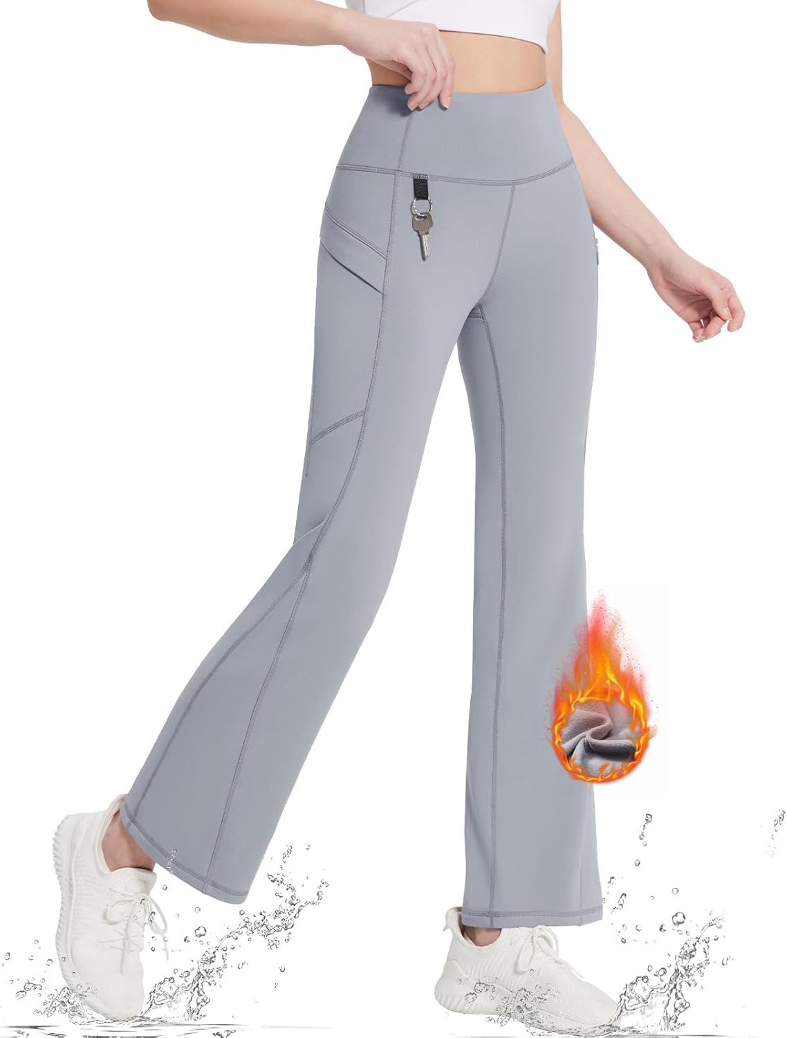 Fleece Lined Flare Legging - Cozy Winter Flare Pants for Woman