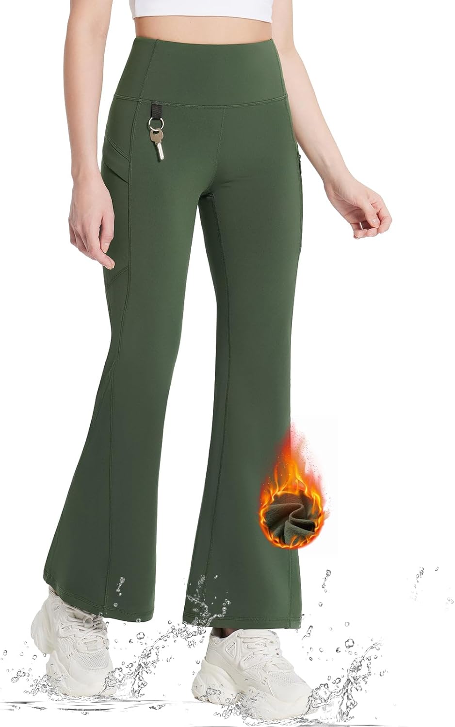 Fleece Lined Flare Legging - Cozy Winter Flare Pants for Woman