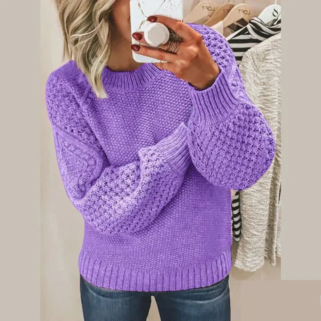 Holly Knitted Sweater - Chunky Knit Pullover for Woman