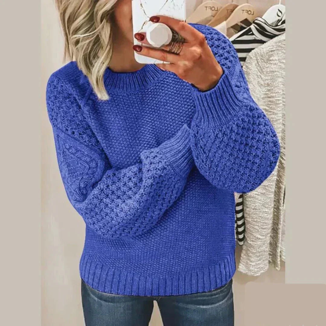 Holly Knitted Sweater - Chunky Knit Pullover for Woman