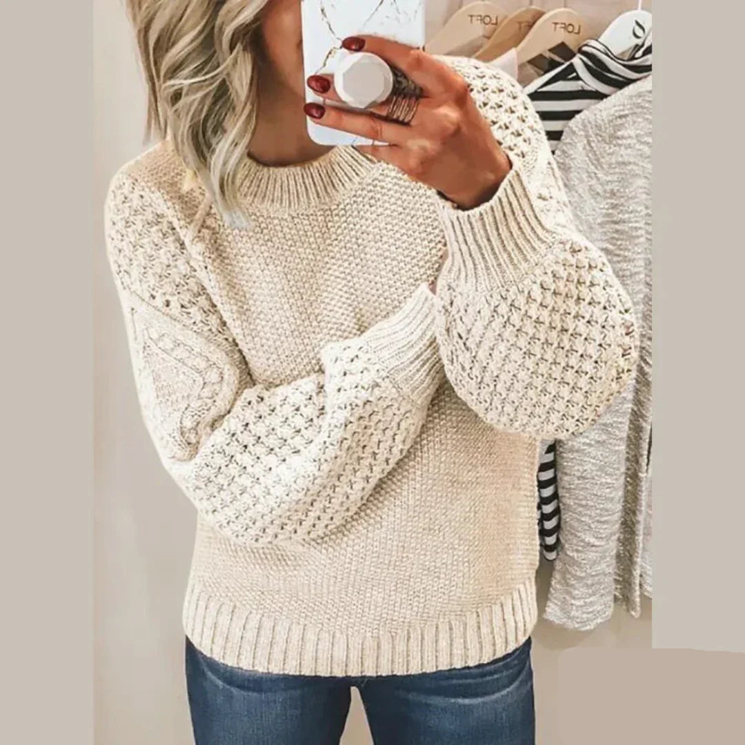 Holly Knitted Sweater - Chunky Knit Pullover for Woman