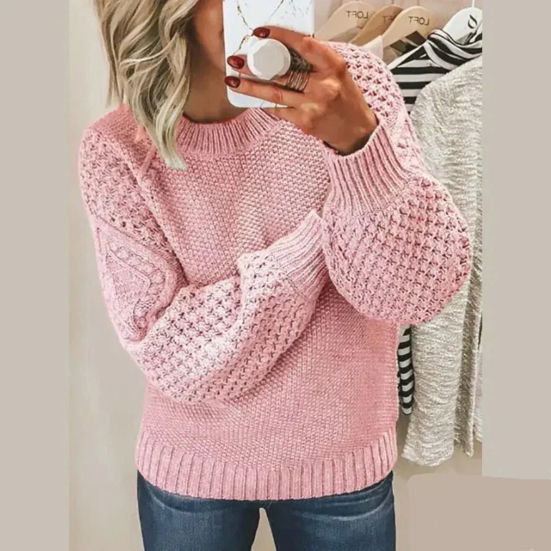 Holly Knitted Sweater - Chunky Knit Pullover for Woman