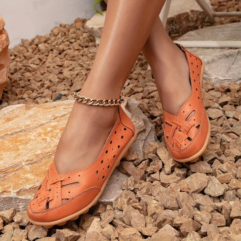 Loafers in Breathable Leather - Elegant Comfort Wear for Woman