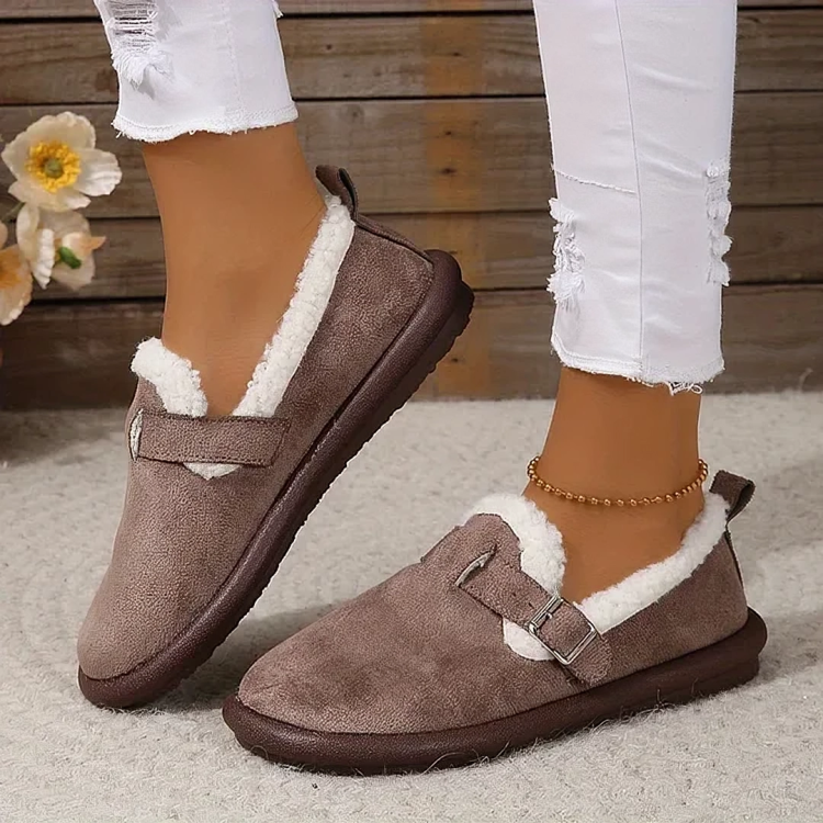 Plush Toe Slip-On Shoes - Cozy and Stylish Winter Essentials for Woman