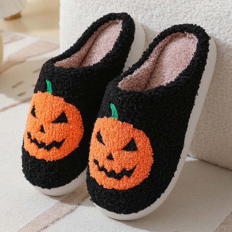 Halloween Pumpkin Slippers - Cozy and Fun Holiday House Slippers for Woman