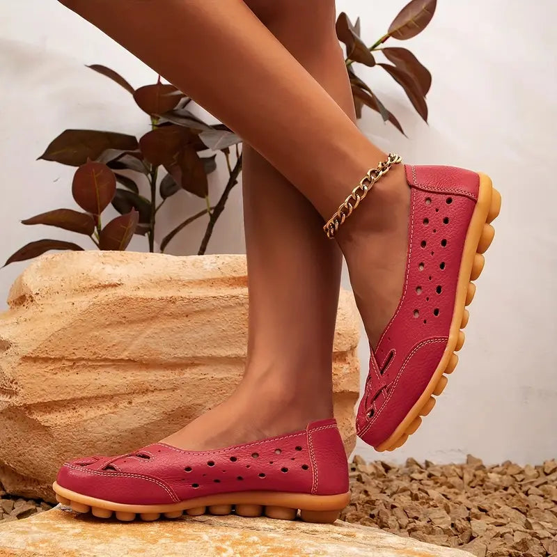 Loafers in Breathable Leather - Elegant Comfort Wear for Woman